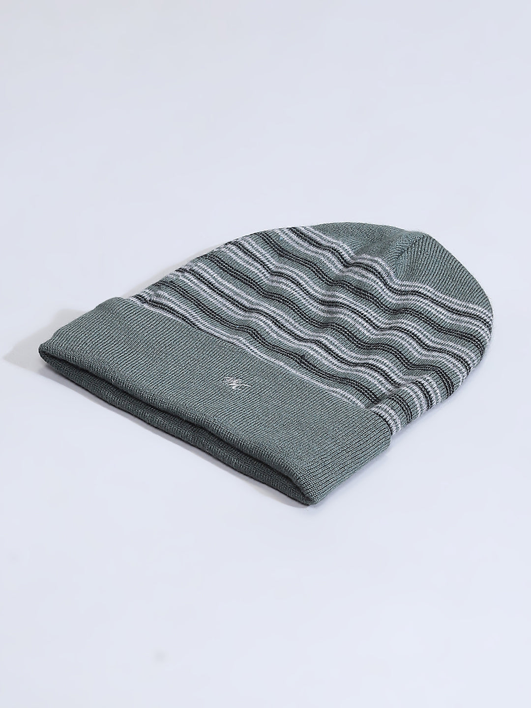 Men Green Self Design Cap