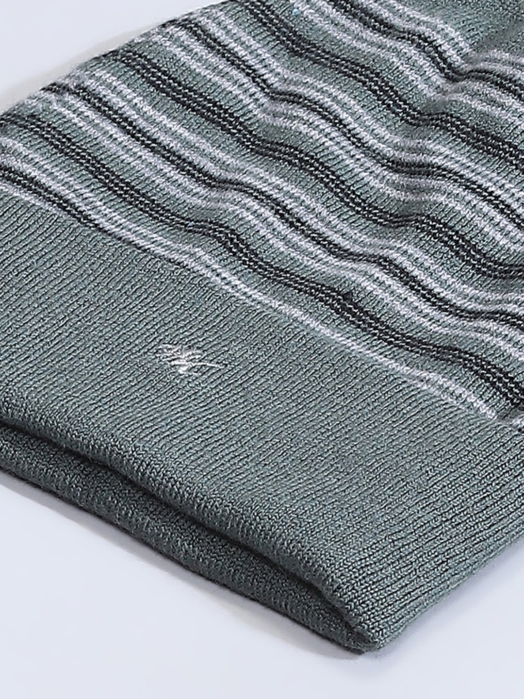 Men Green Self Design Cap