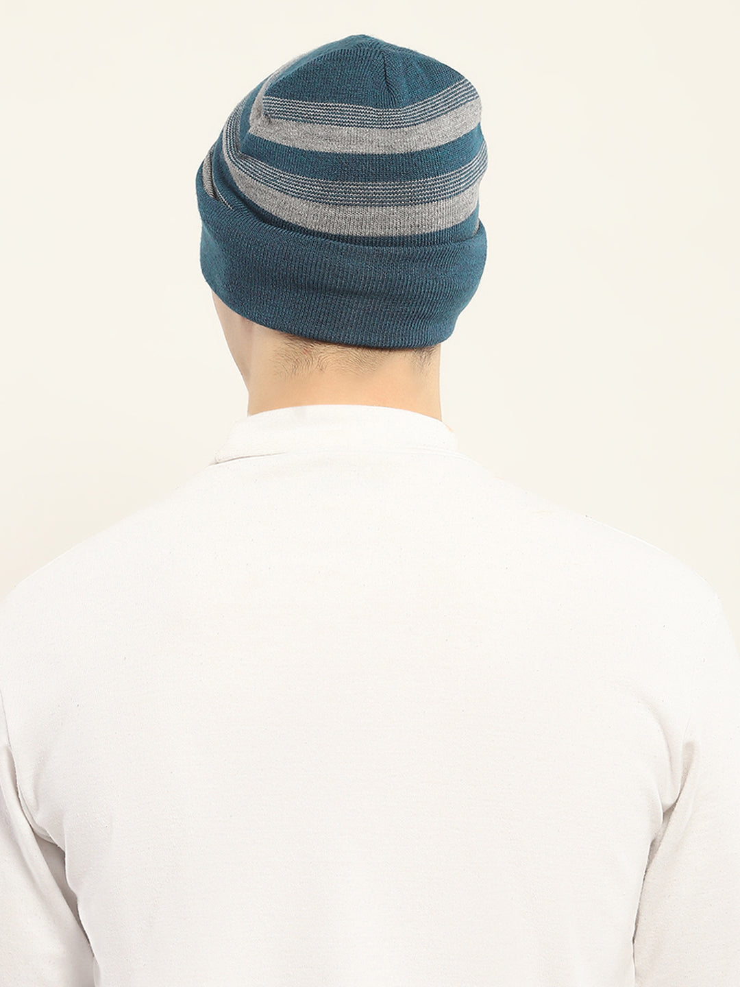 Men Green Self Design Cap