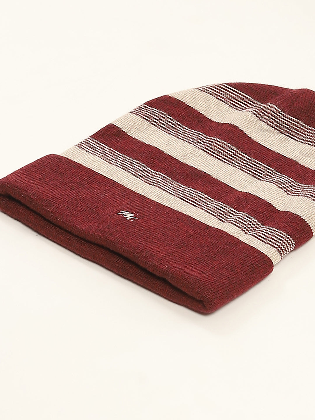 Men Maroon Self Design Cap