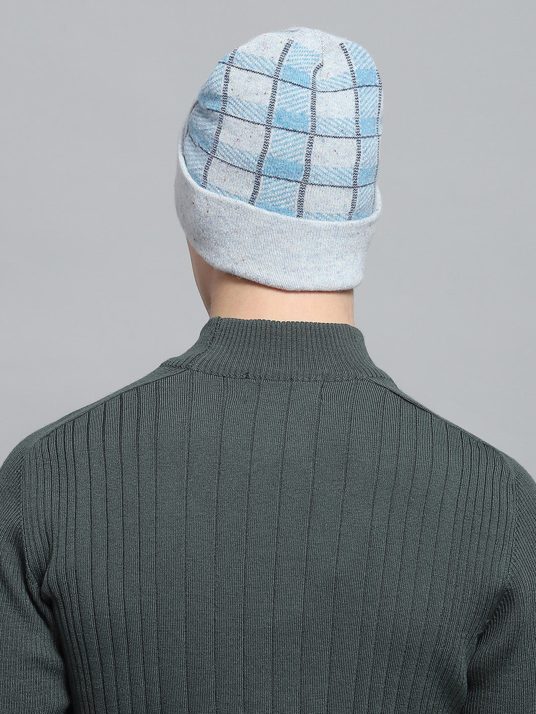 Men Grey Self Design Cap