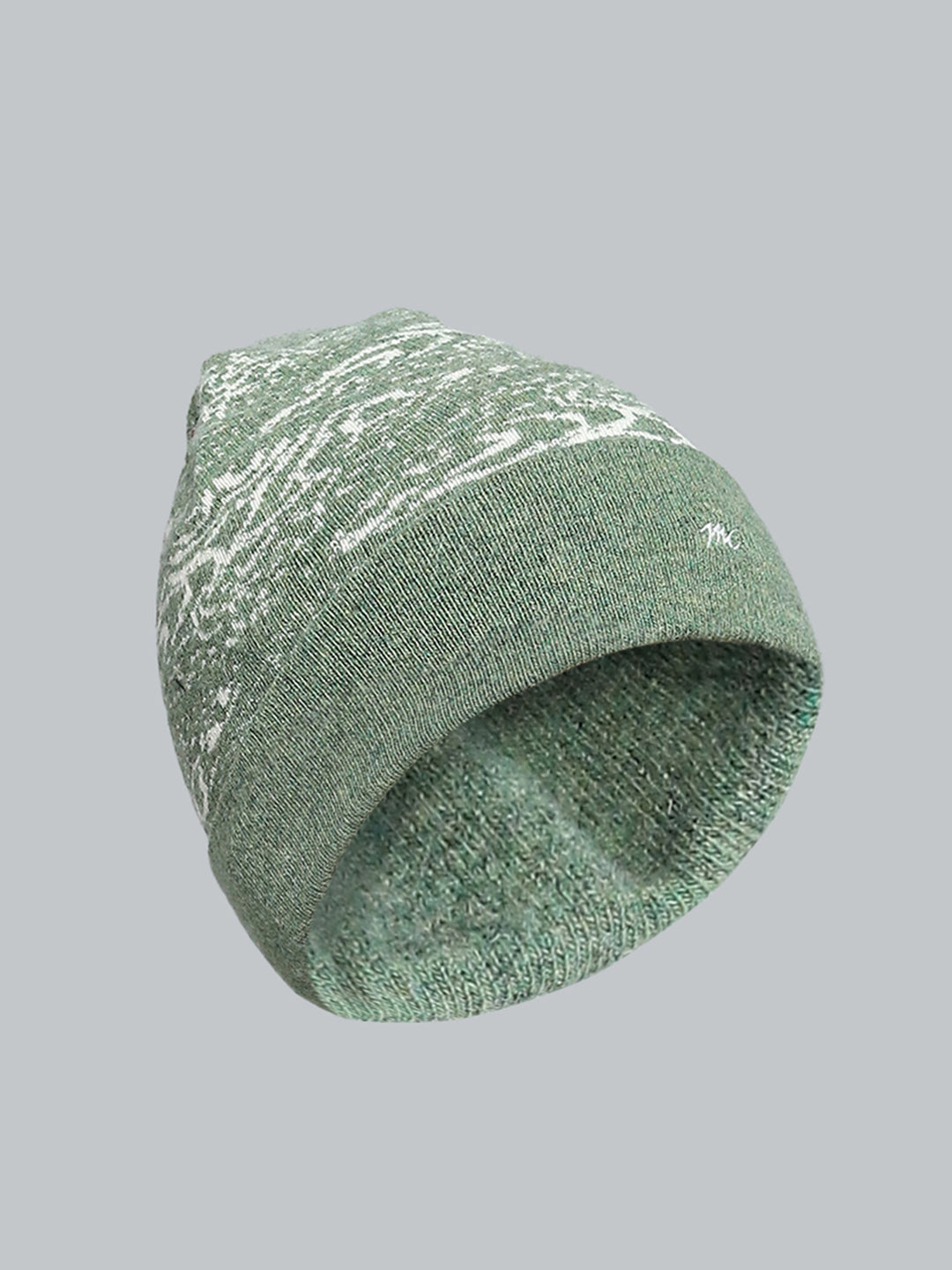 Men Green Self Design Cap