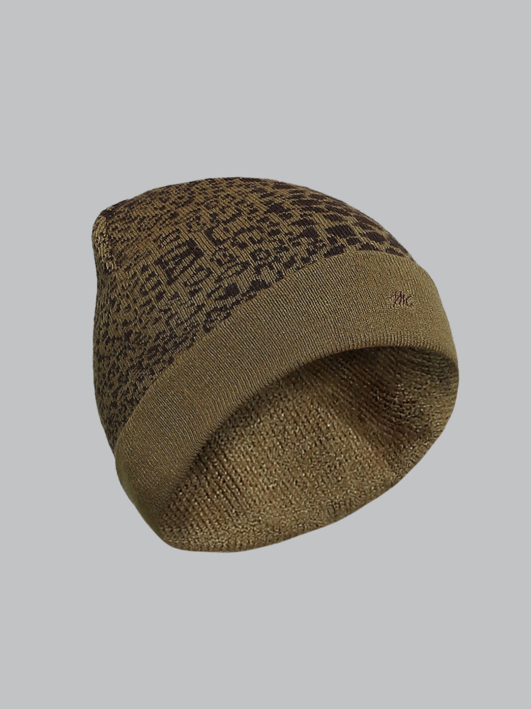 Men Olive Self Design Cap