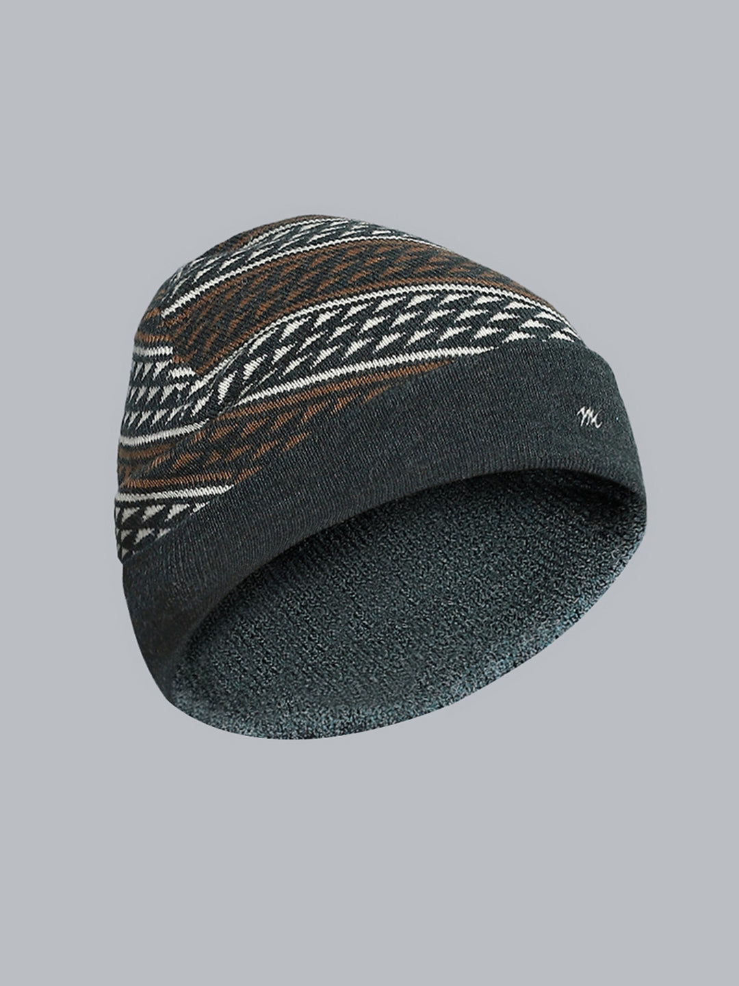 Men Green Self Design Cap