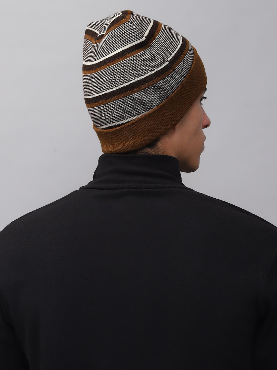 Men Rust Self Design Cap