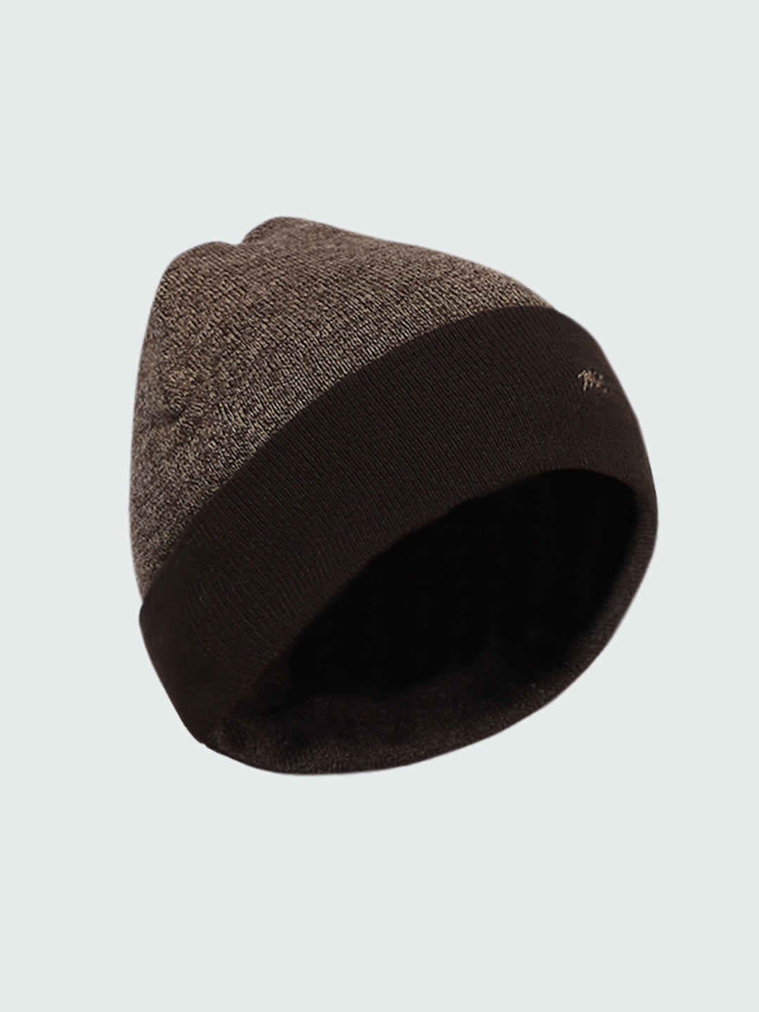 Men Brown Self Design Cap