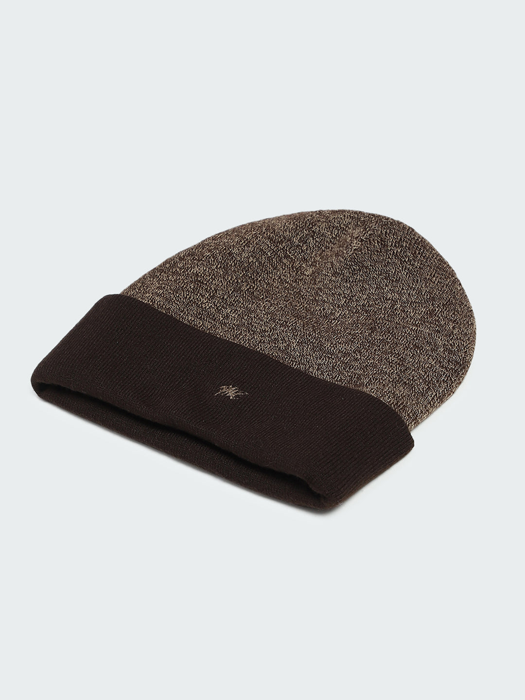 Men Brown Self Design Cap