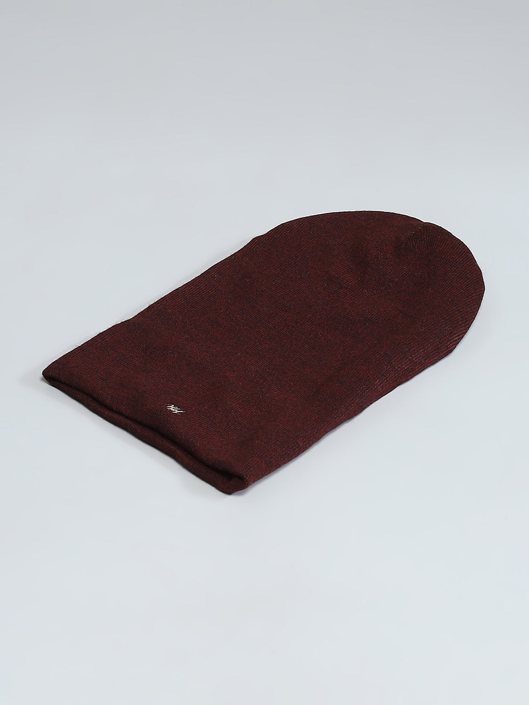 Men Maroon Self Design Cap