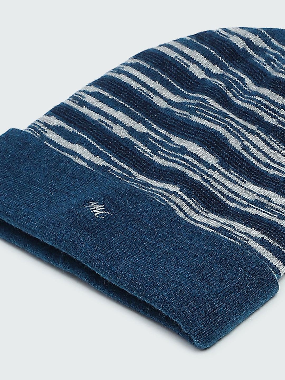 Men Blue Self Design Cap