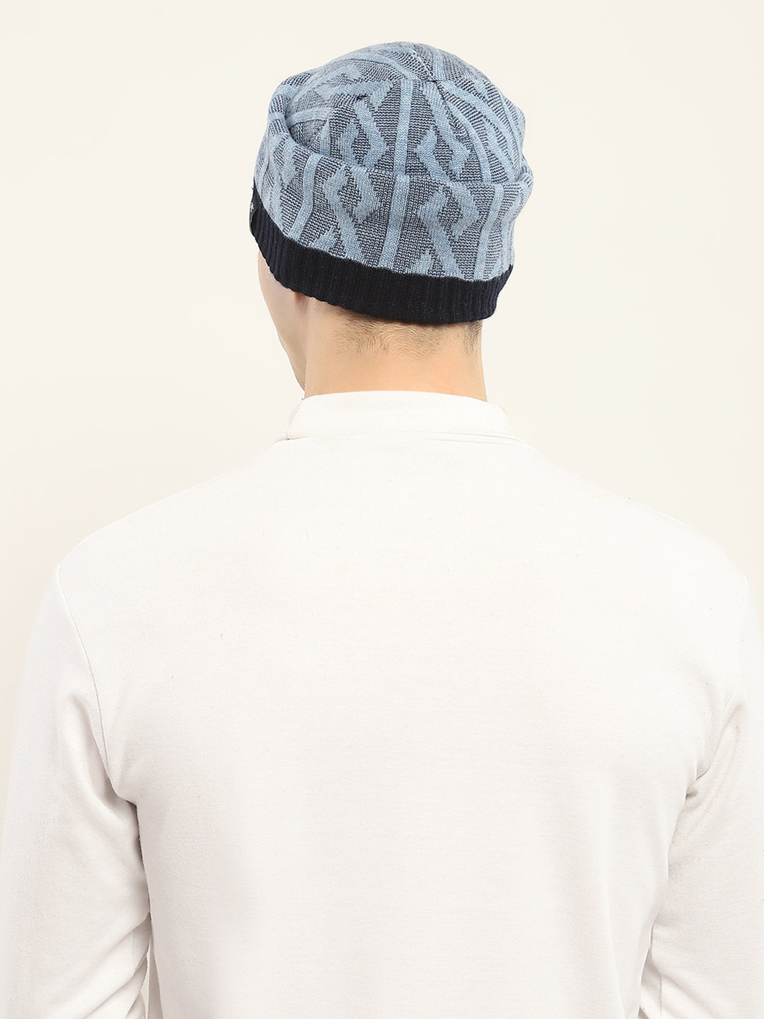 Men Grey Self Design Cap