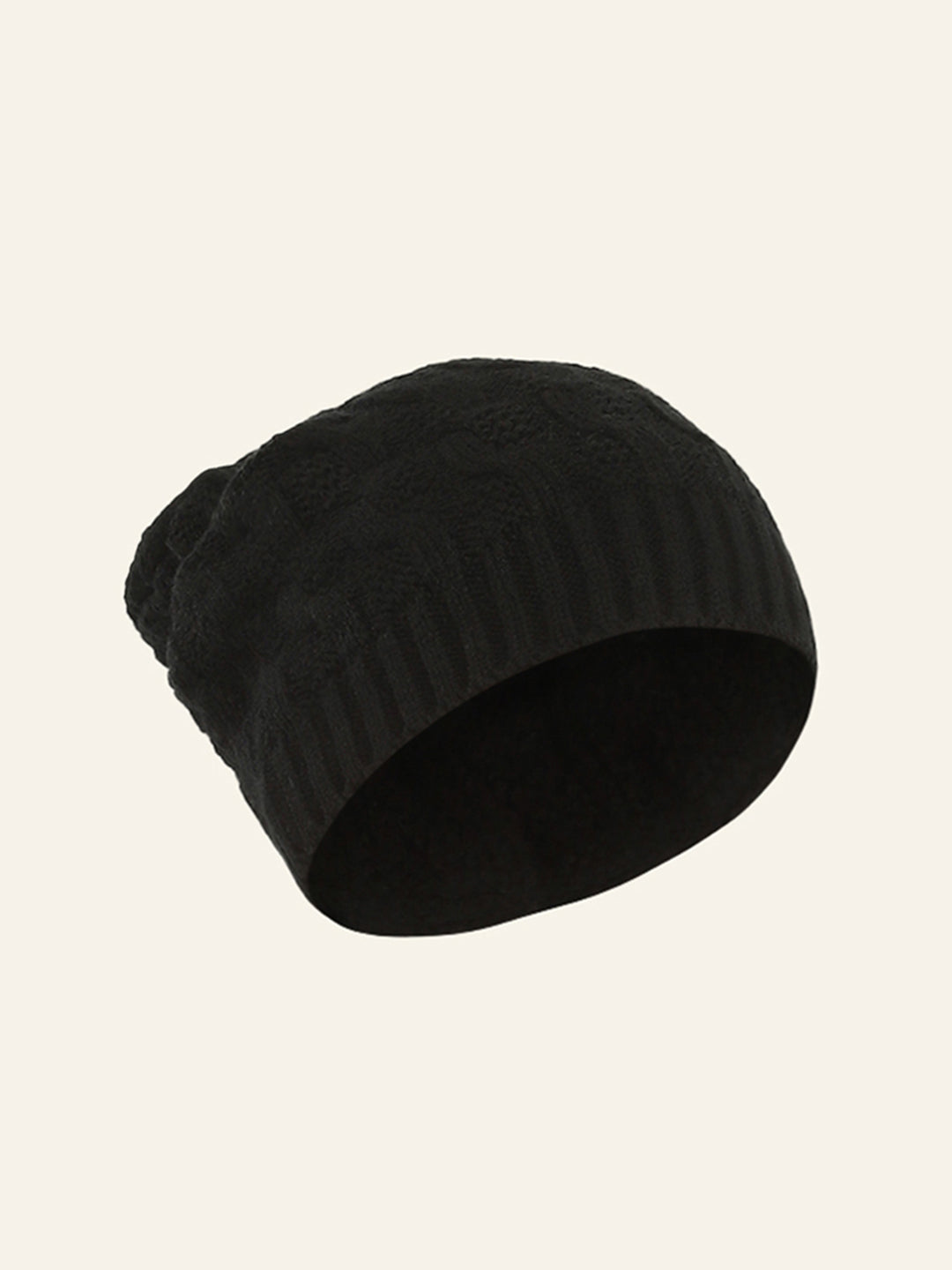 Men Black Self Design Cap