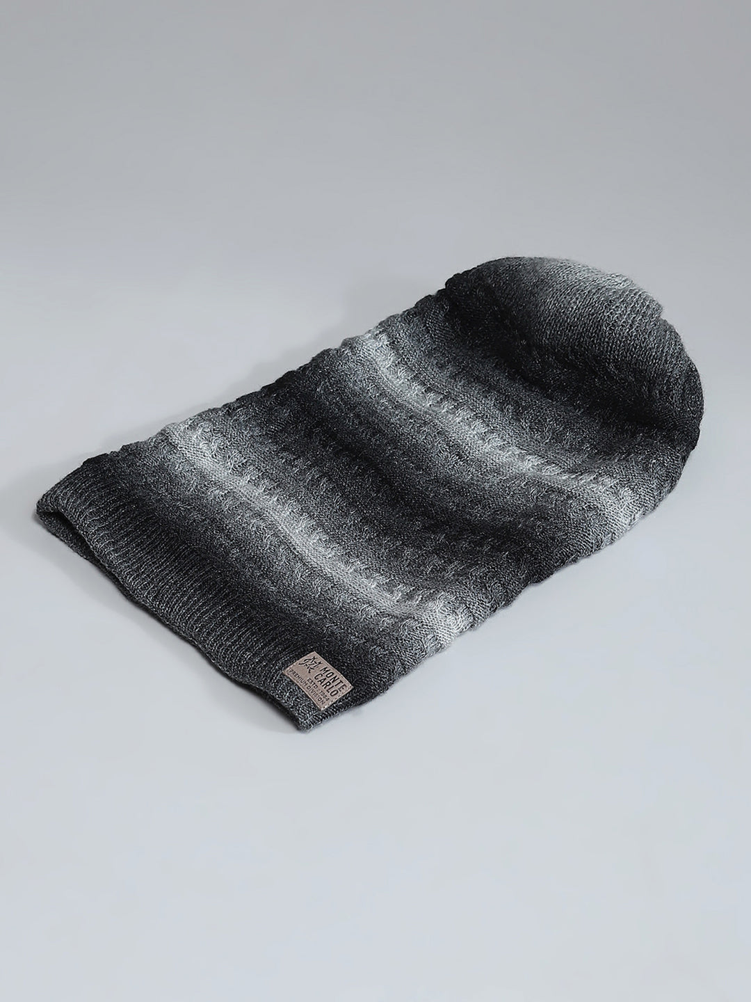 Men Black Self Design Cap