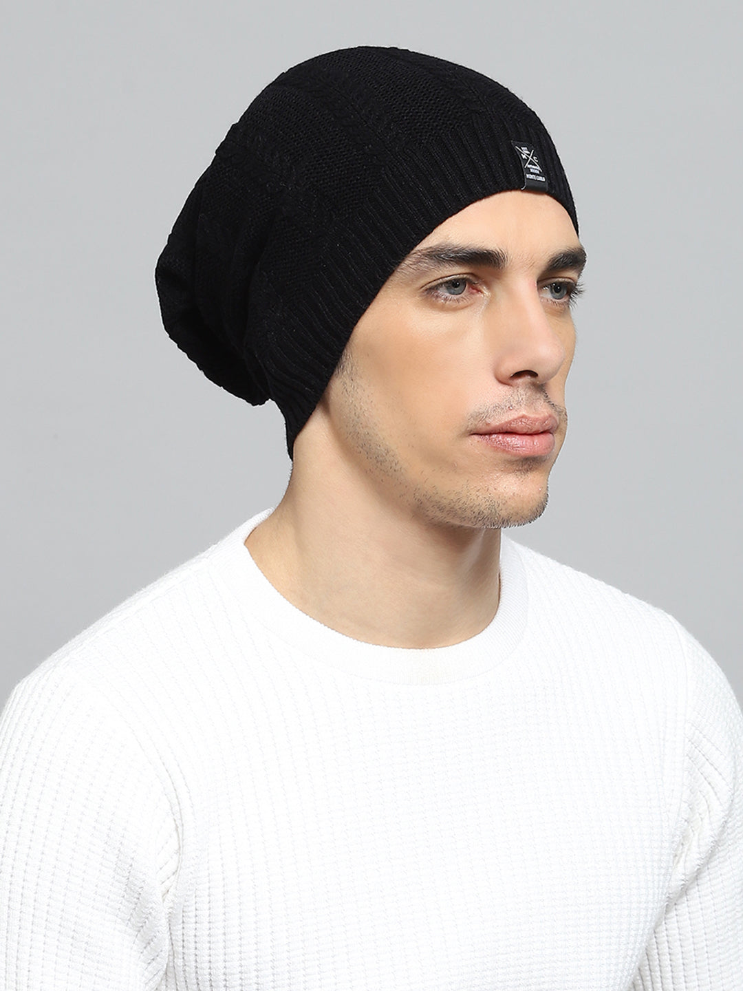 Men Black Solid Cap