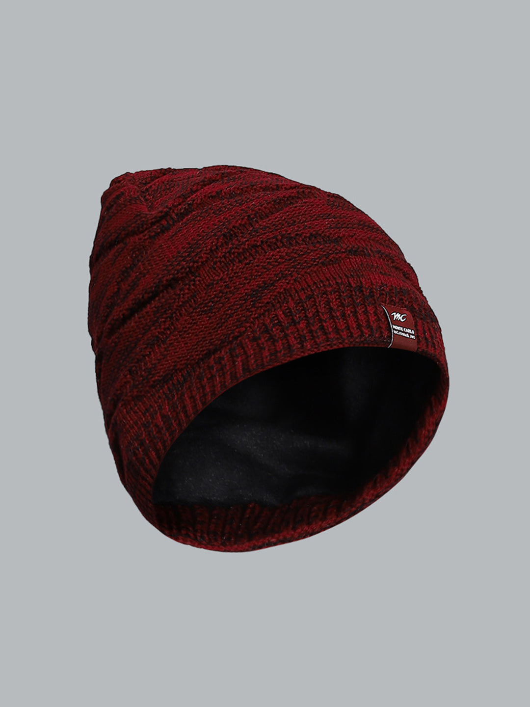 Men Maroon Self Design Cap