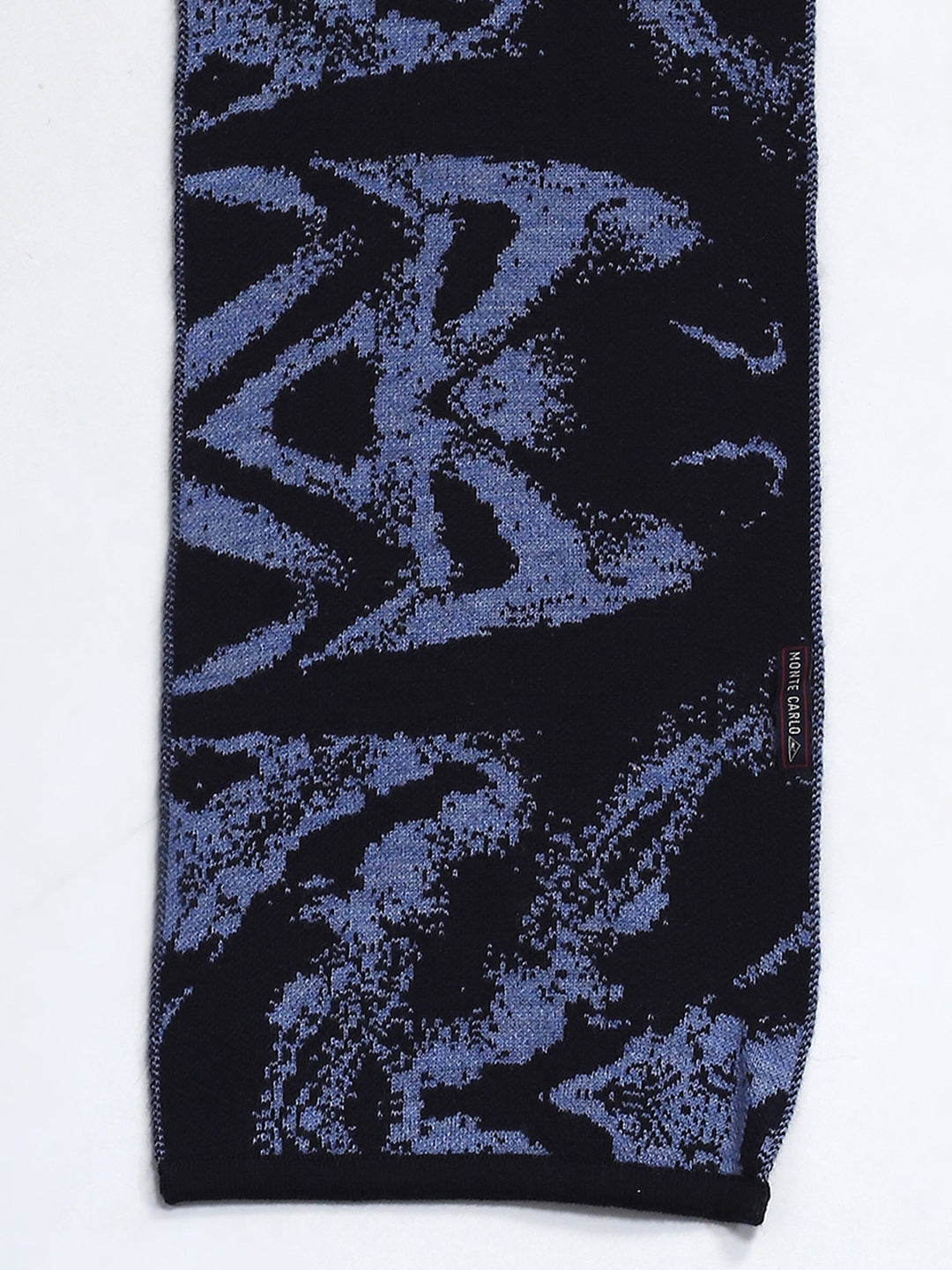 Men Navy Blue Self Design Muffler