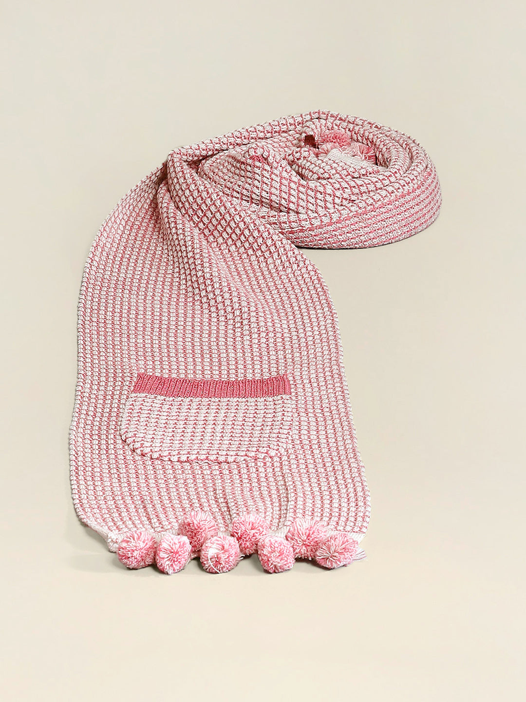 Women Pink Self Design Muffler