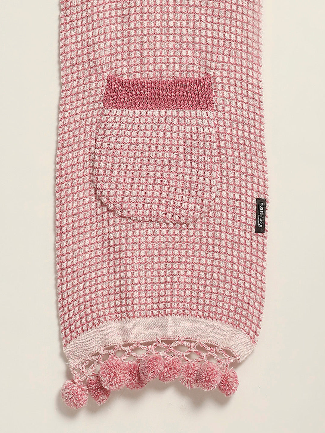 Women Pink Self Design Muffler