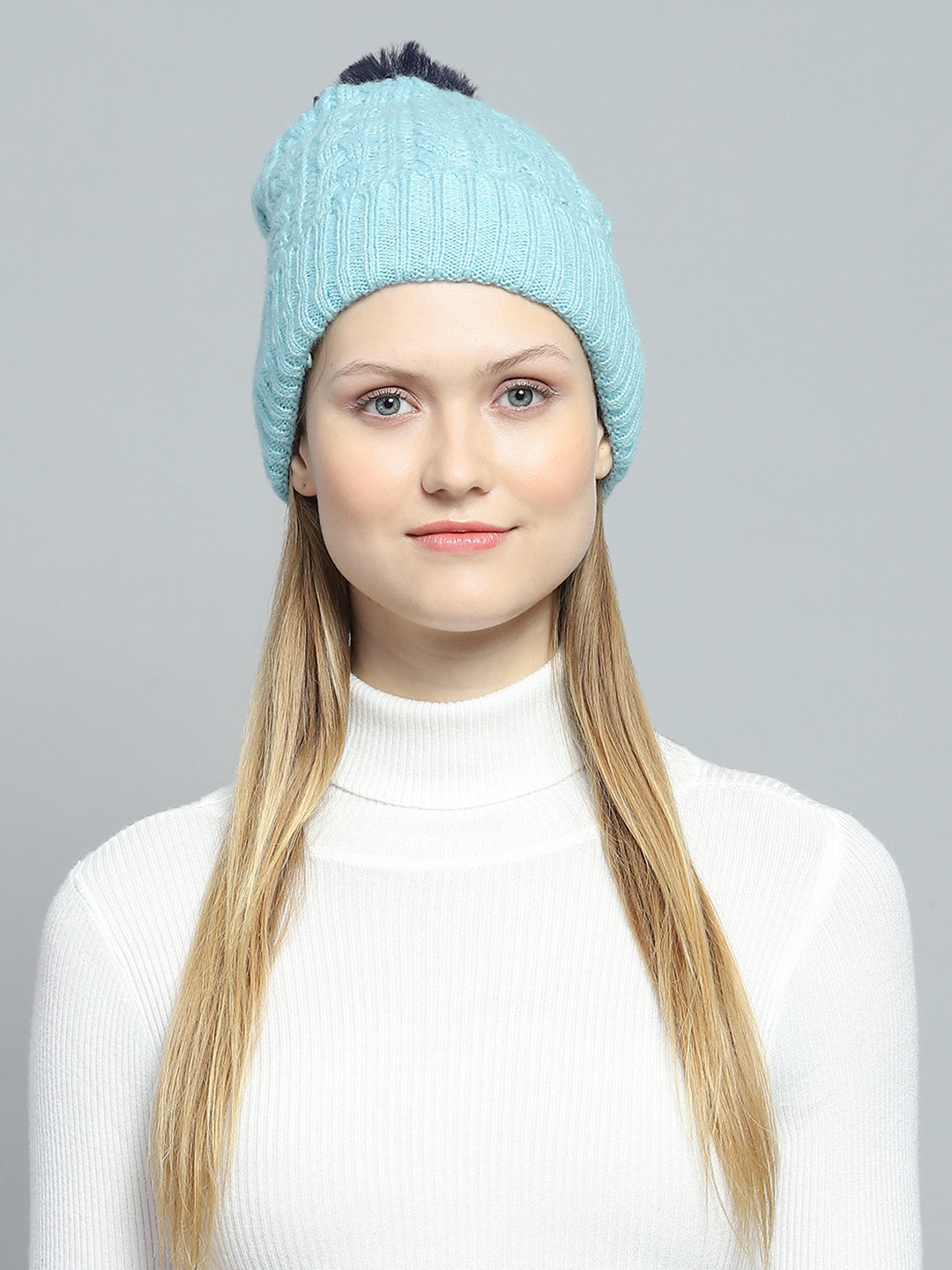 Women Blue Self Design Cap