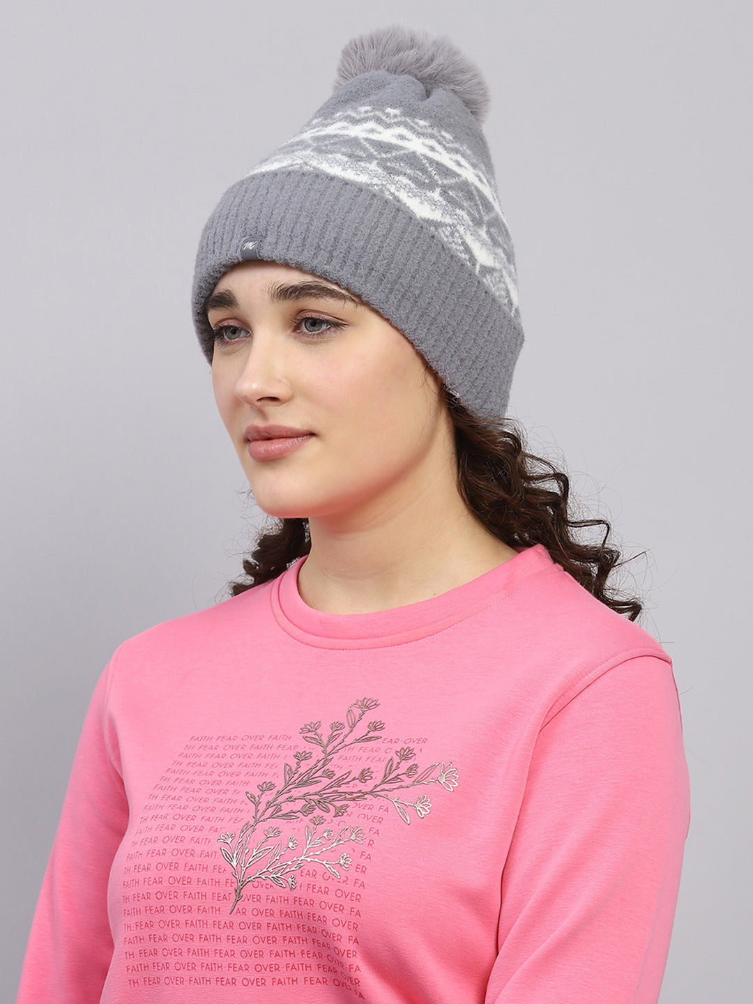 Women Grey Self Design Cap