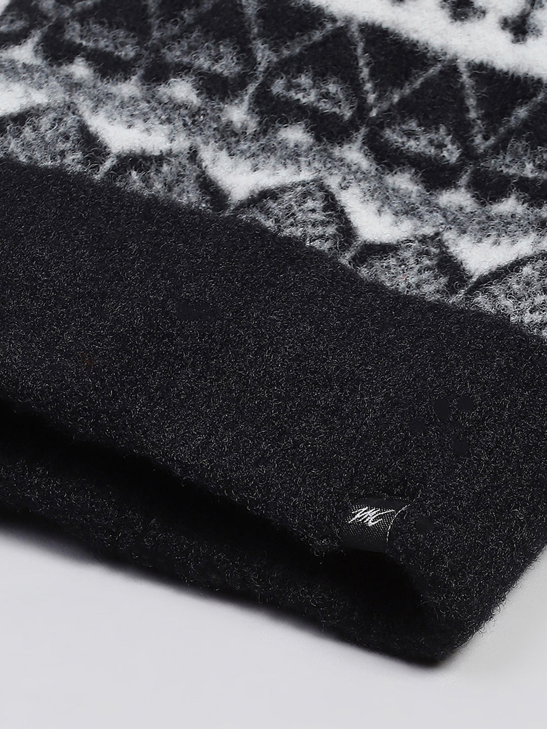 Women Black Self Design Cap