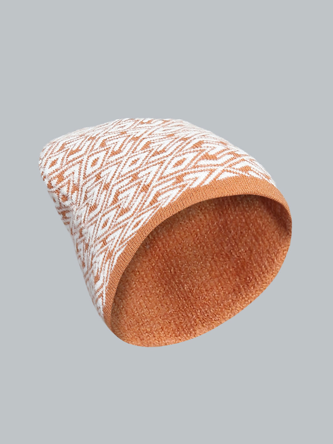 Women Rust Self Design Cap