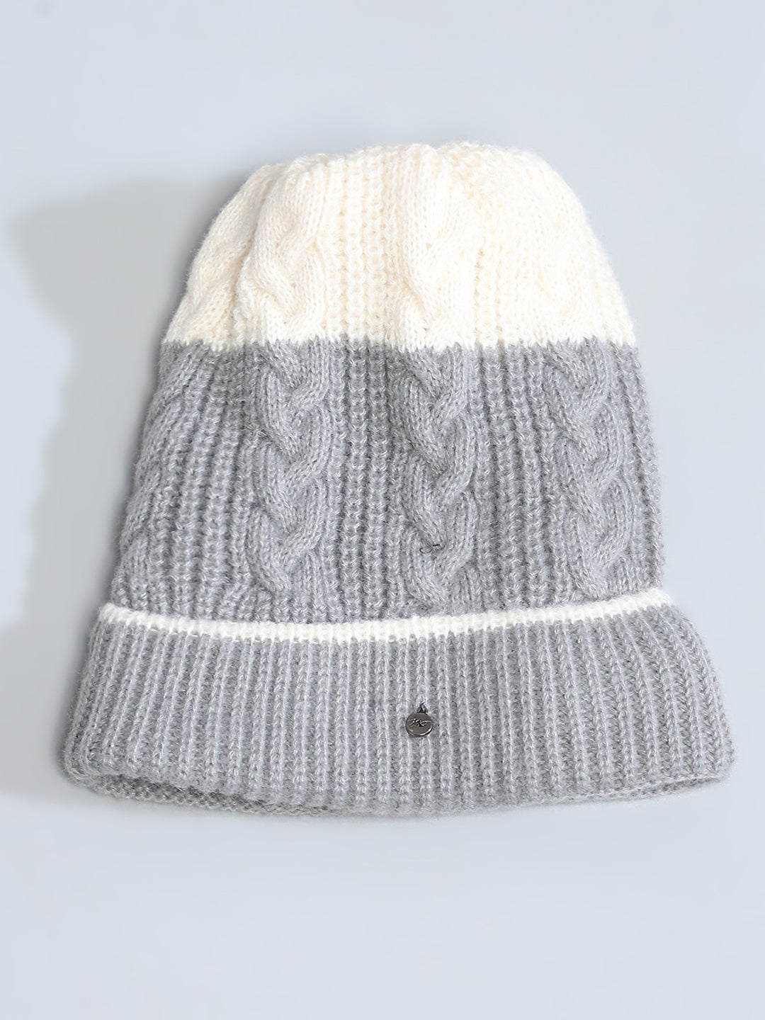 Kids Grey Self Design Cap