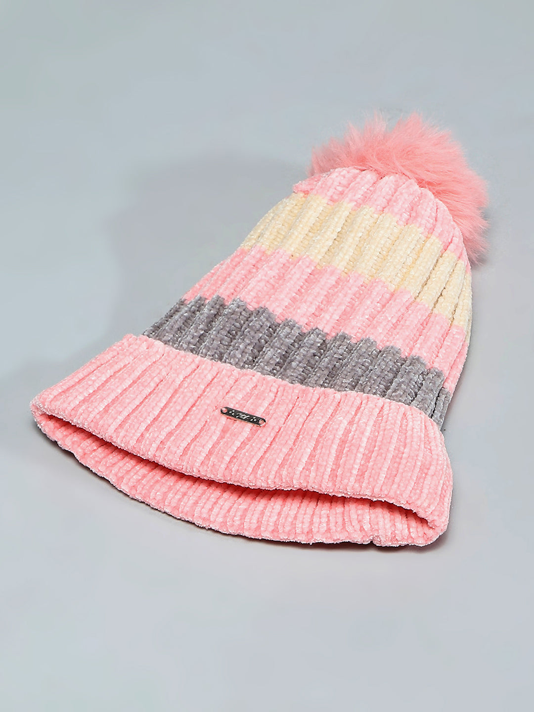 Kids Pink Self Design Cap