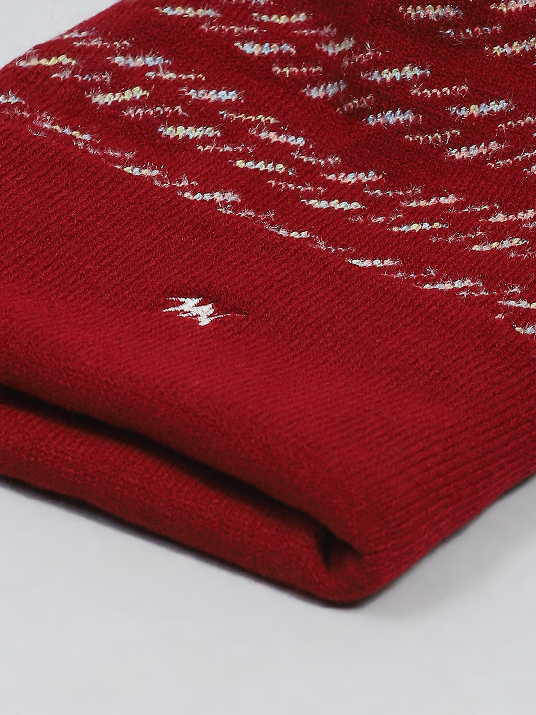 Kids Maroon Self Design Cap