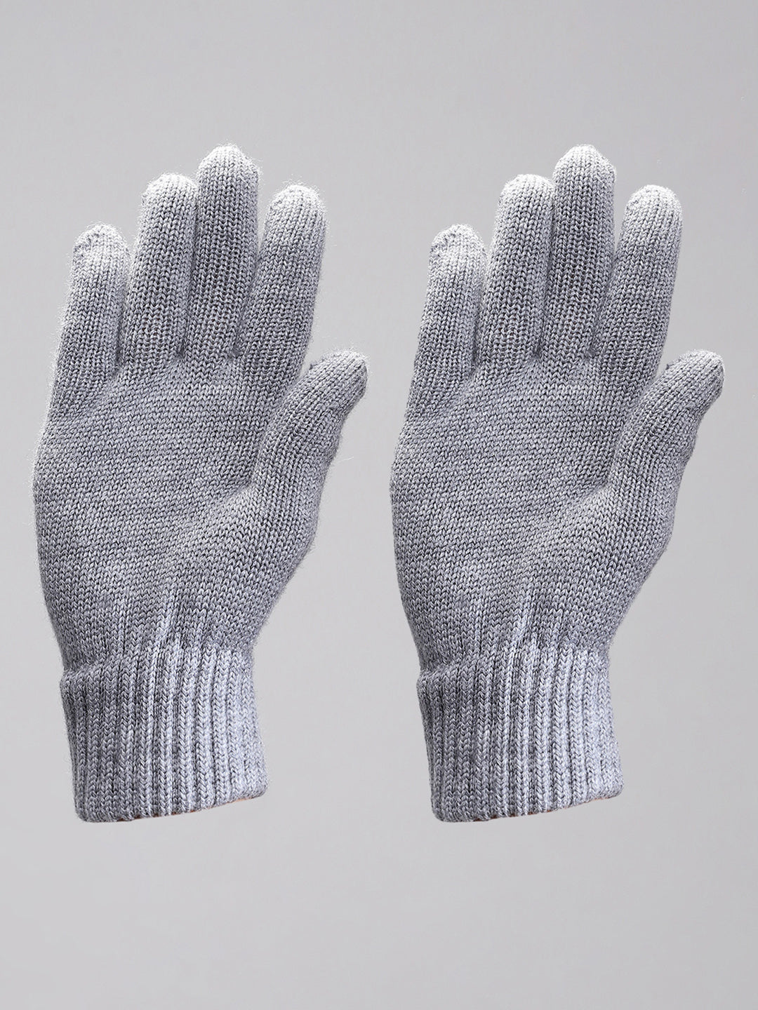 Men Grey Self Design Gloves