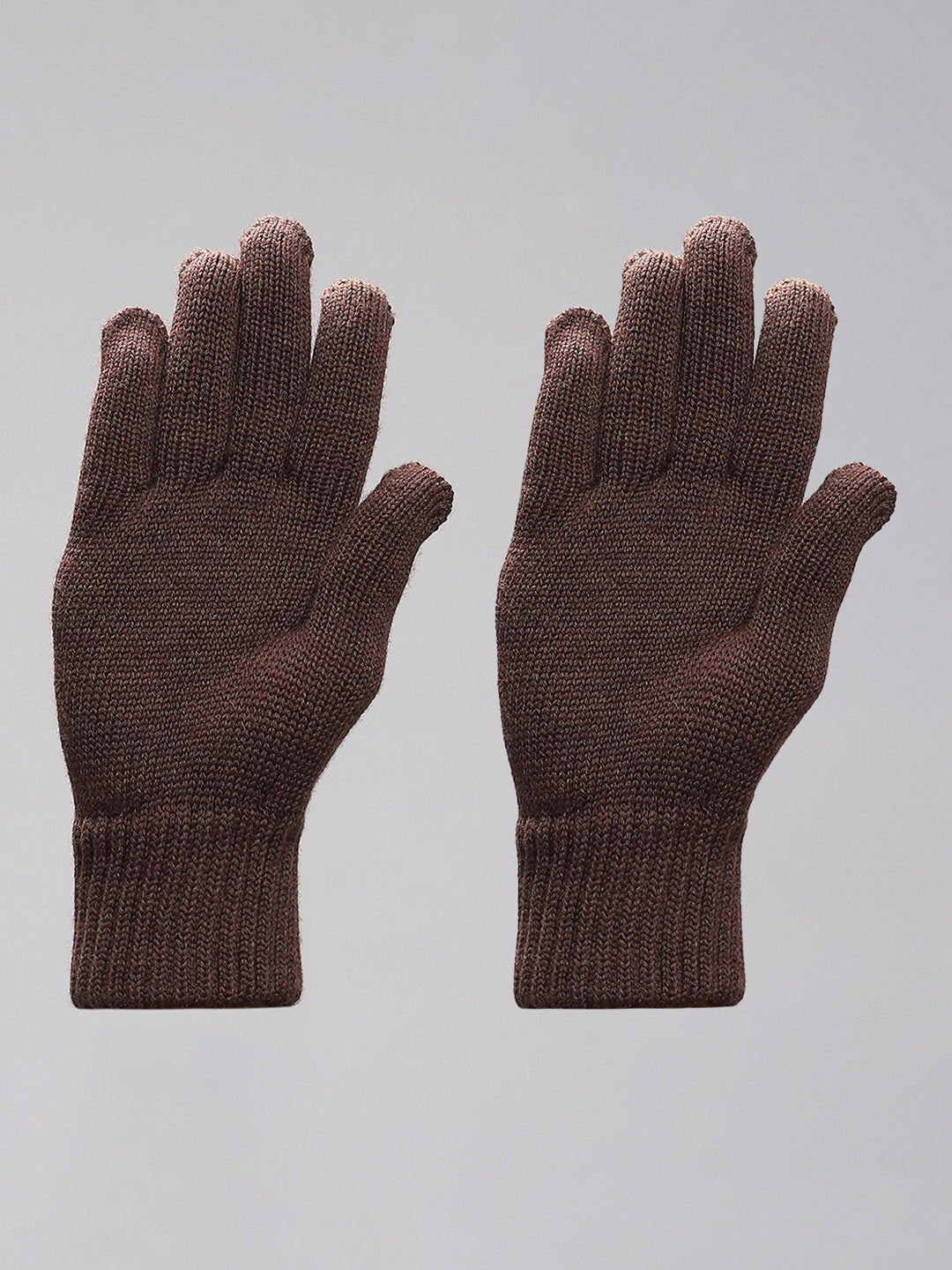 Men Brown Self Design Gloves