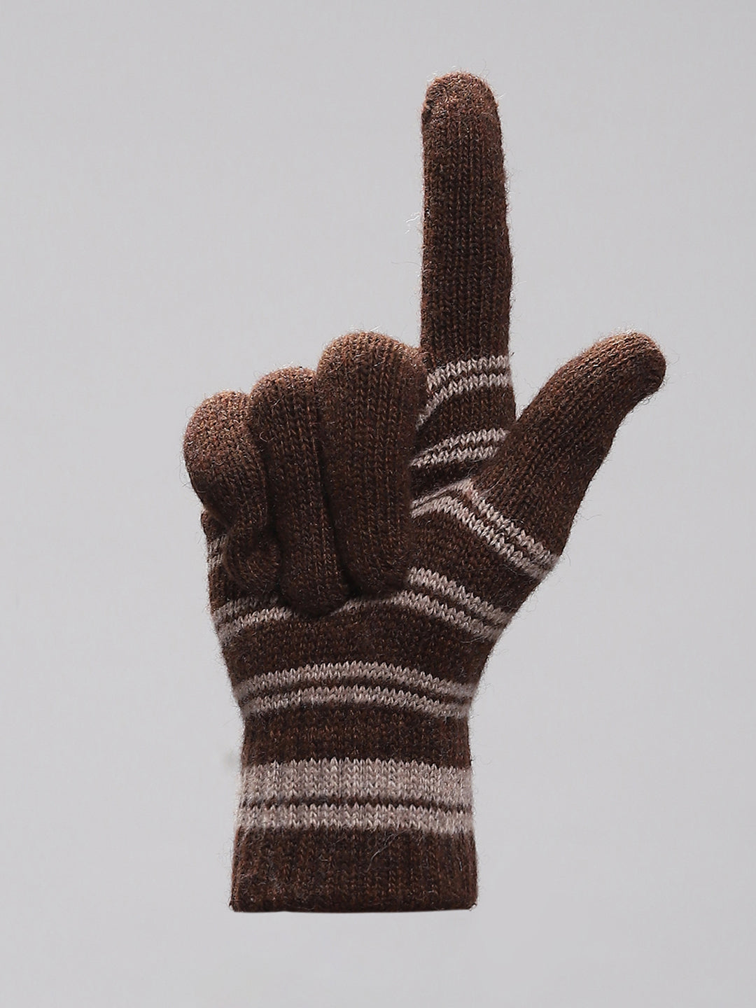 Men Brown Self Design Gloves