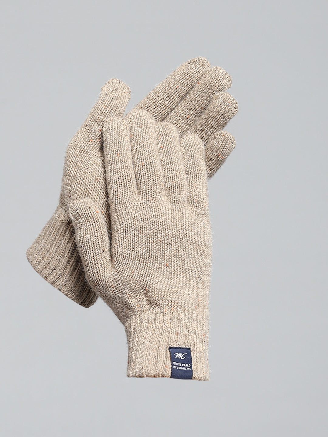 Men Beige Solid Gloves