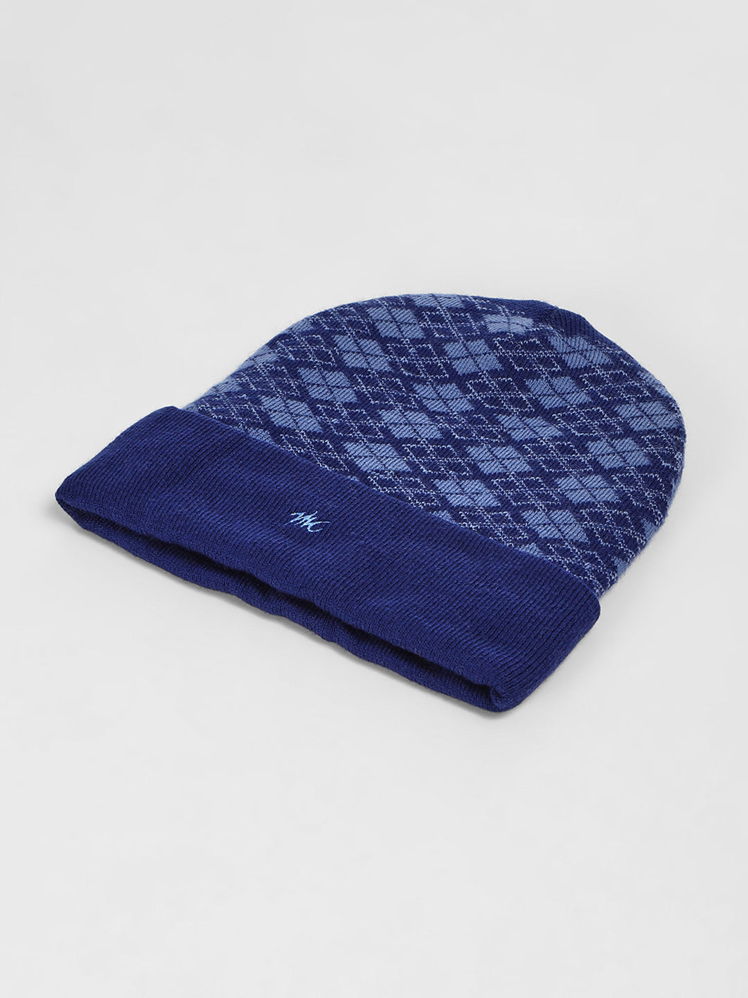Men Blue Self Design Cap
