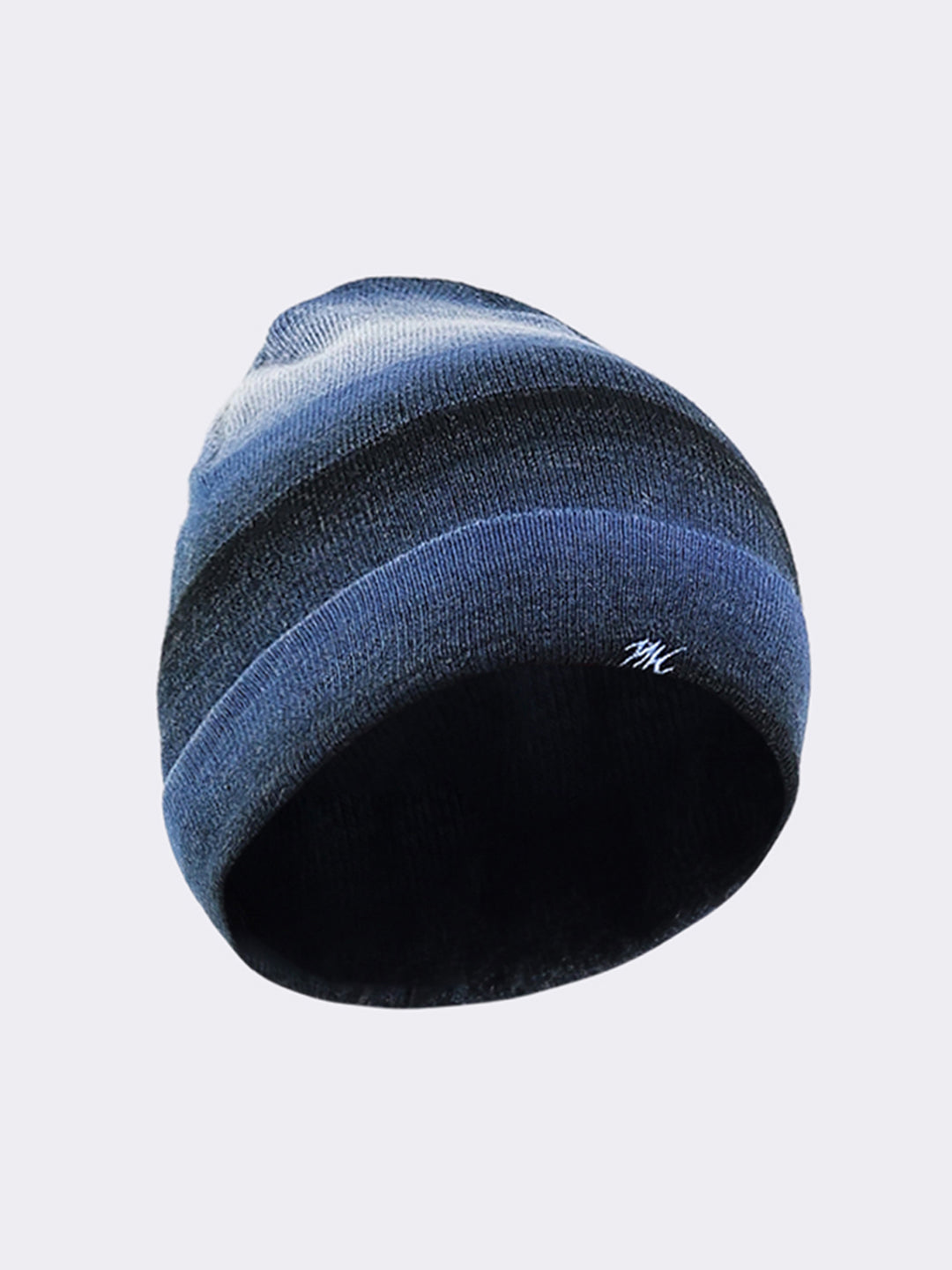 Men Navy Blue Self Design Blend Wool Cap
