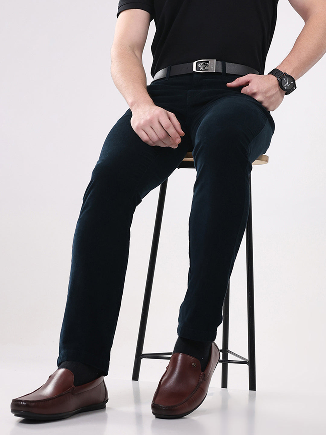 Men Cherry Slip on Genuine Leather Loafers