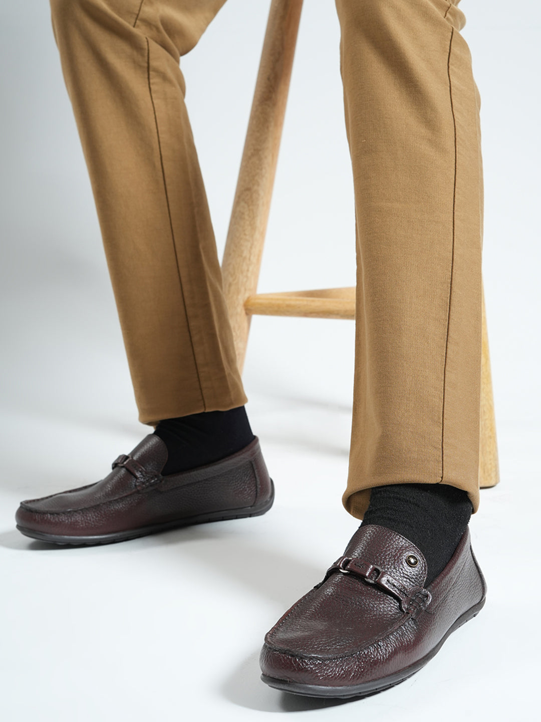 Men Brown Slip on Genuine Leather Loafers