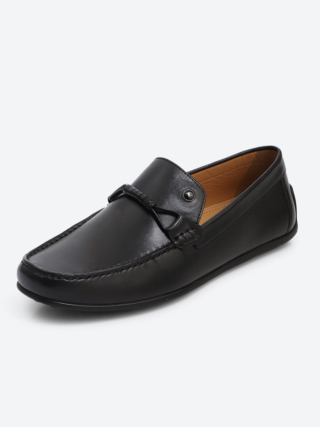 Men Black Slip on Genuine Leather Loafers