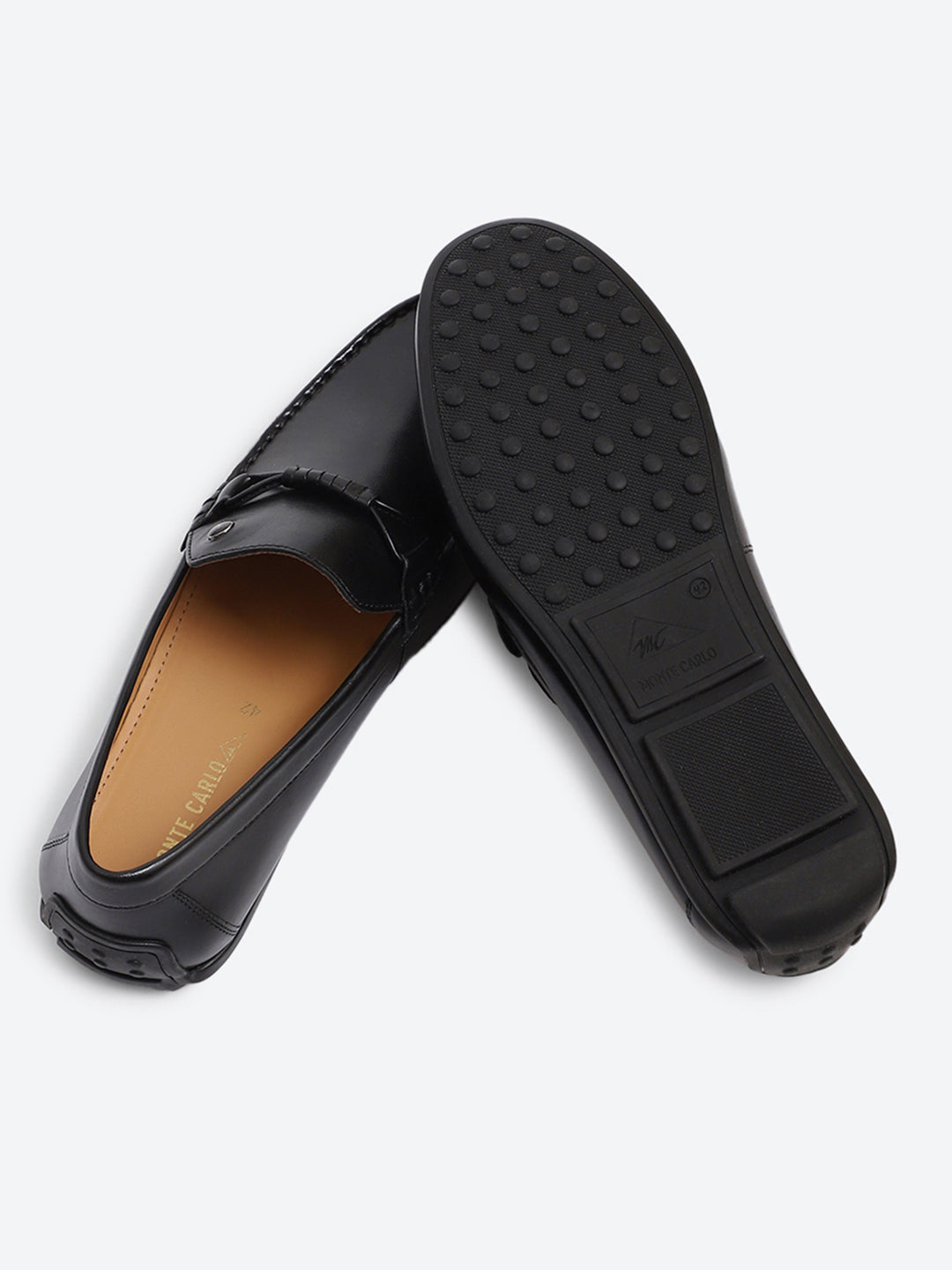 Men Black Slip on Genuine Leather Loafers