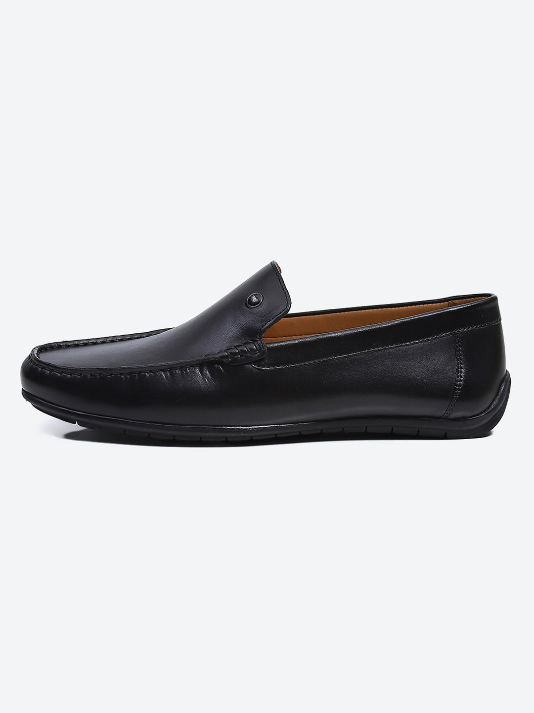 Monte Carlo Black Casual Slip on Leather Loafers for Men