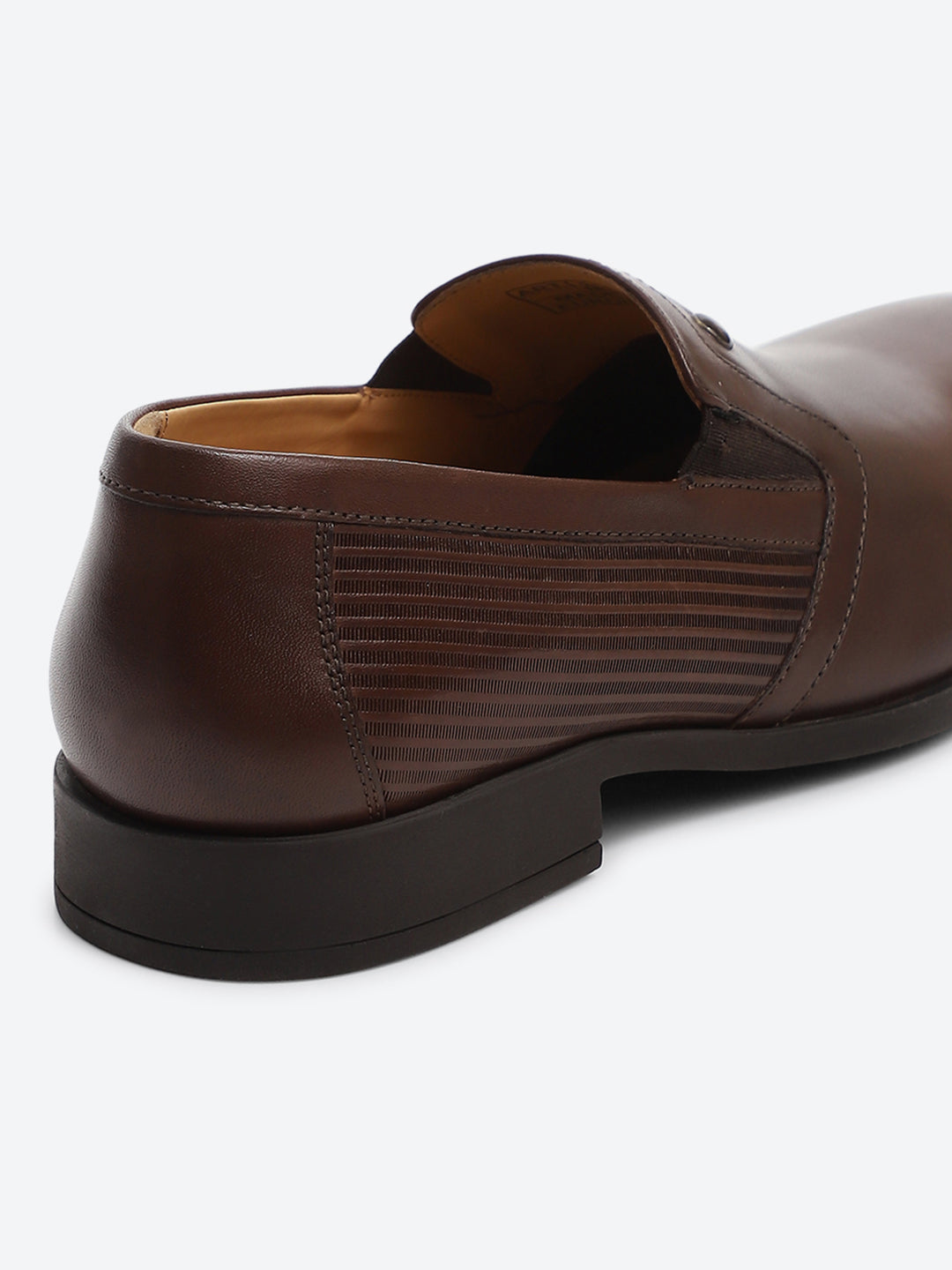 Men Brown Slip on Genuine Leather Formal Shoes