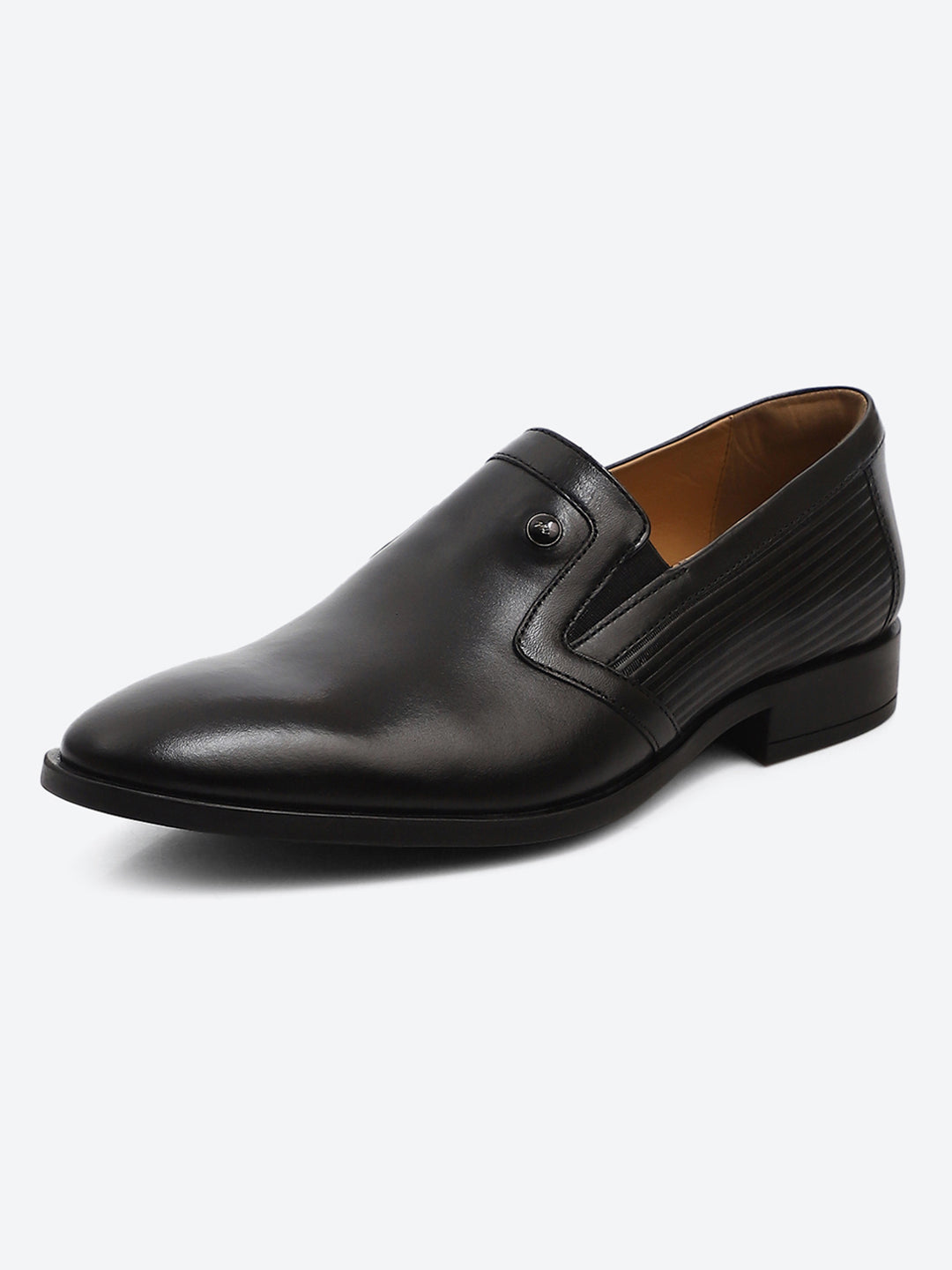 Men Black Slip on Genuine Leather Formal Shoes