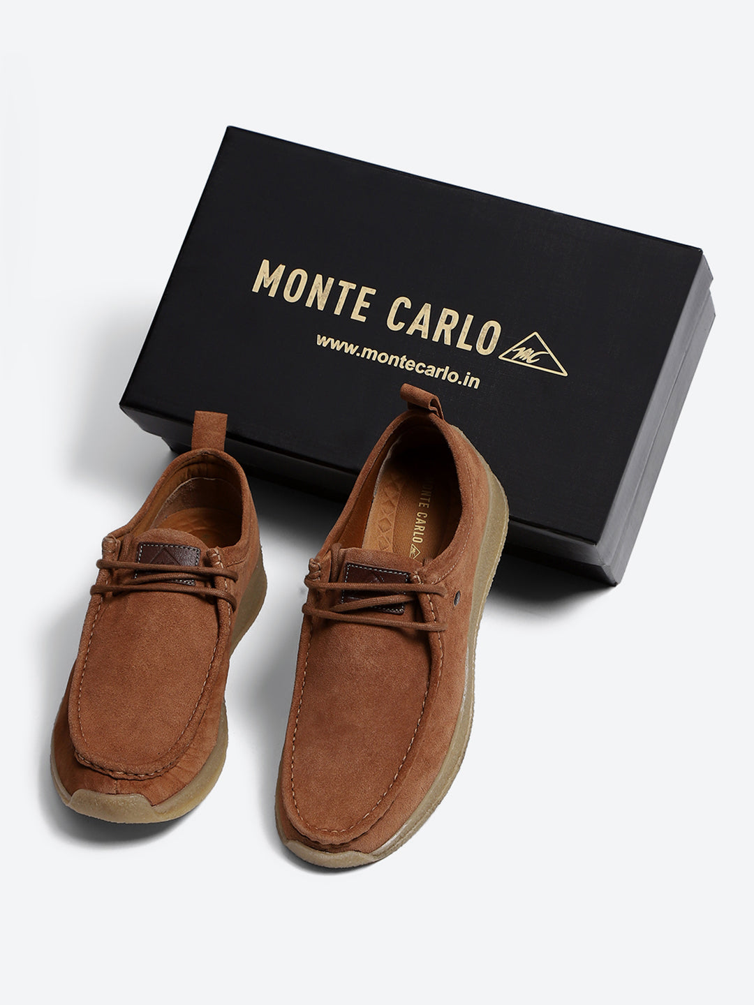 Monte Carlo Peach Casual Moc-Toe-Lace Up Shoe for Men