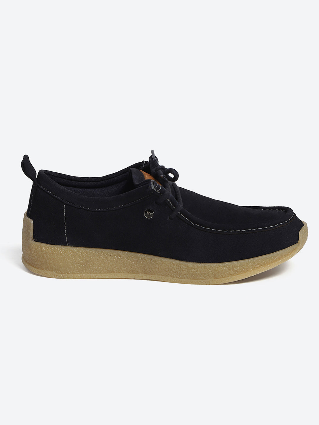Monte Carlo Navy Blue Casual Moc-Toe-Lace Up Shoe for Men