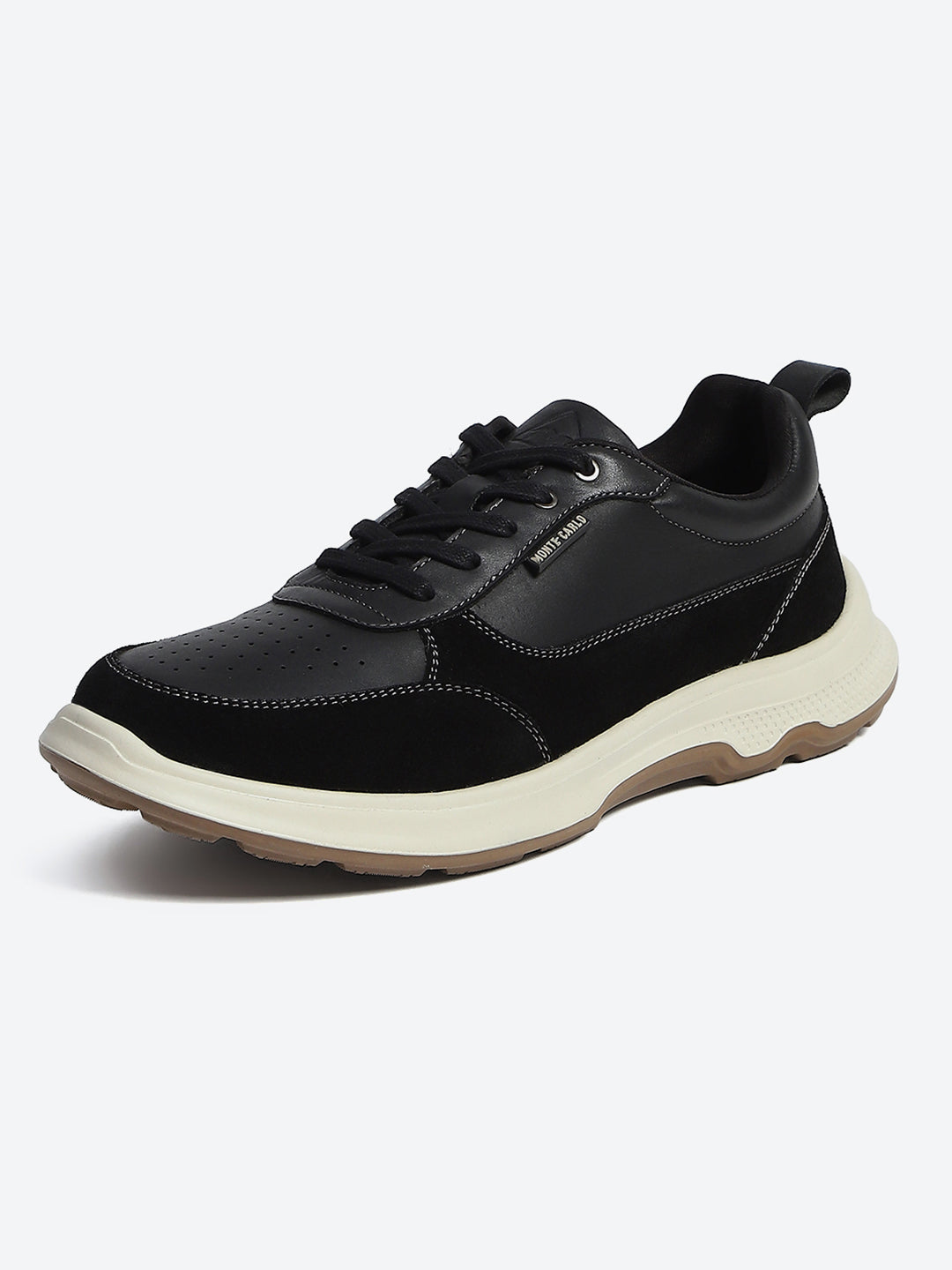 Monte Carlo Black & Taupe Comfort Casual Sneakers for Men