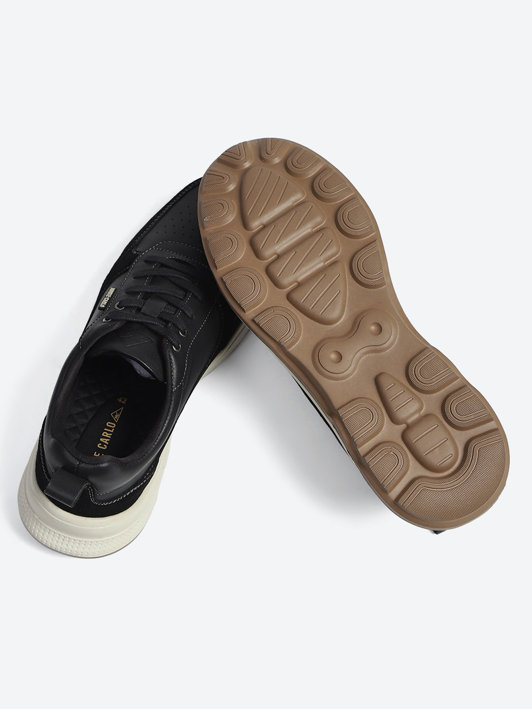 Monte Carlo Black & Taupe Comfort Casual Sneakers for Men