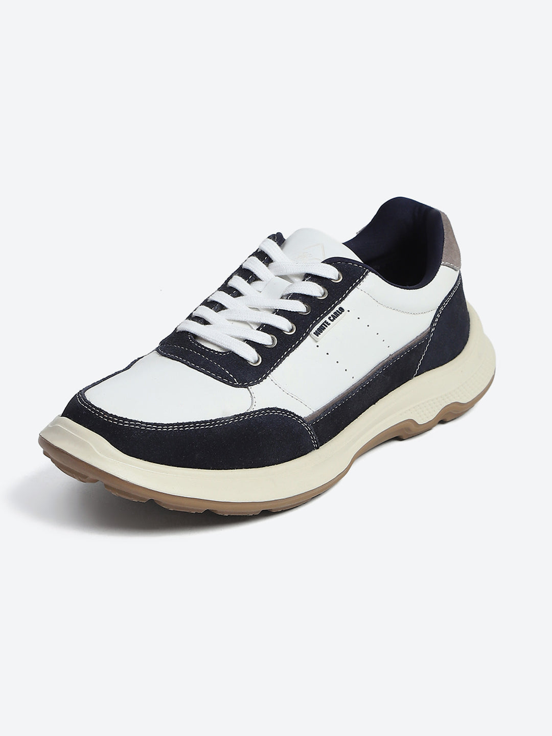 Monte Carlo White & Navy Blue Comfort Casual Sneakers for Men