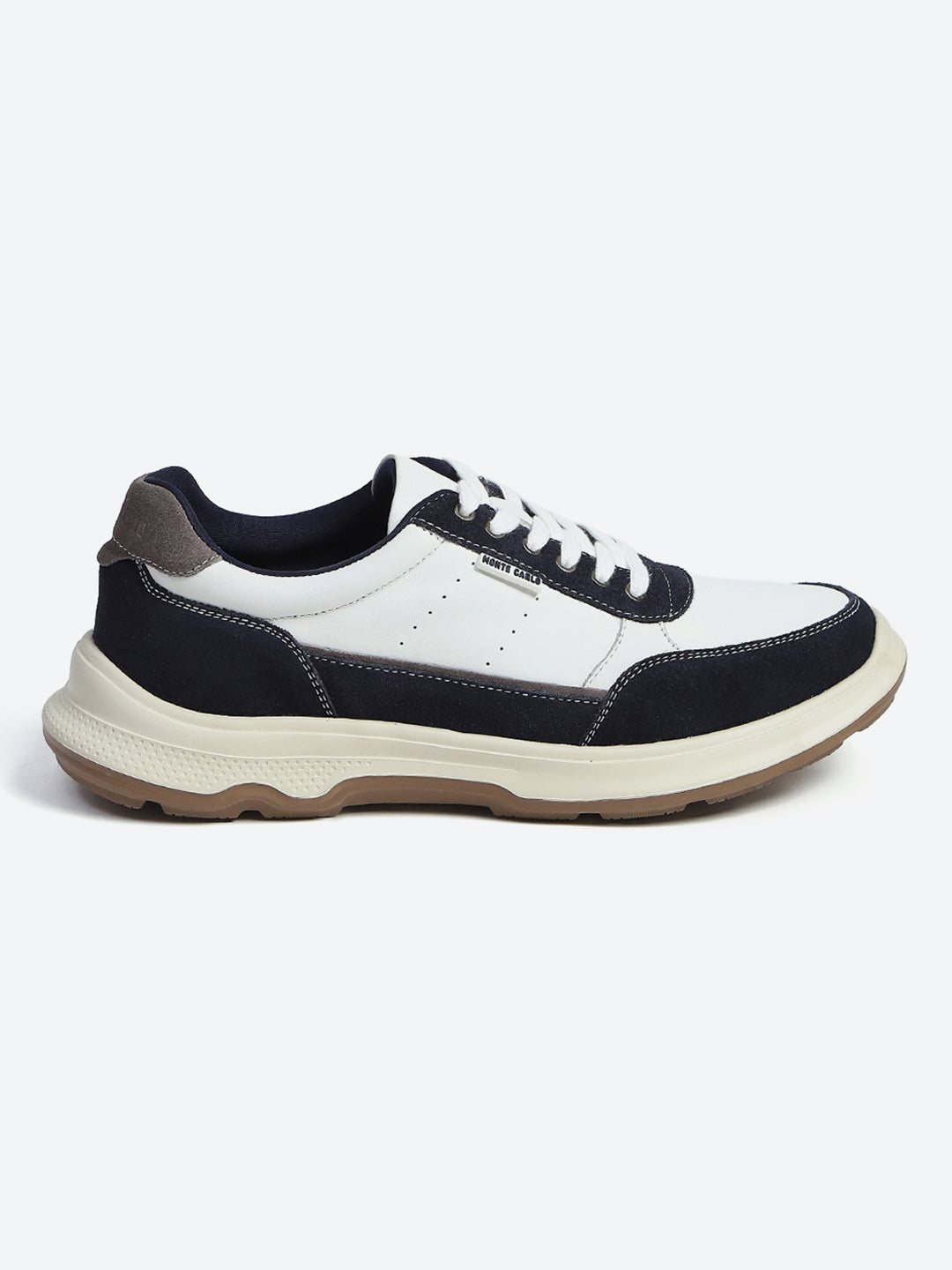 Monte Carlo White & Navy Blue Comfort Casual Sneakers for Men