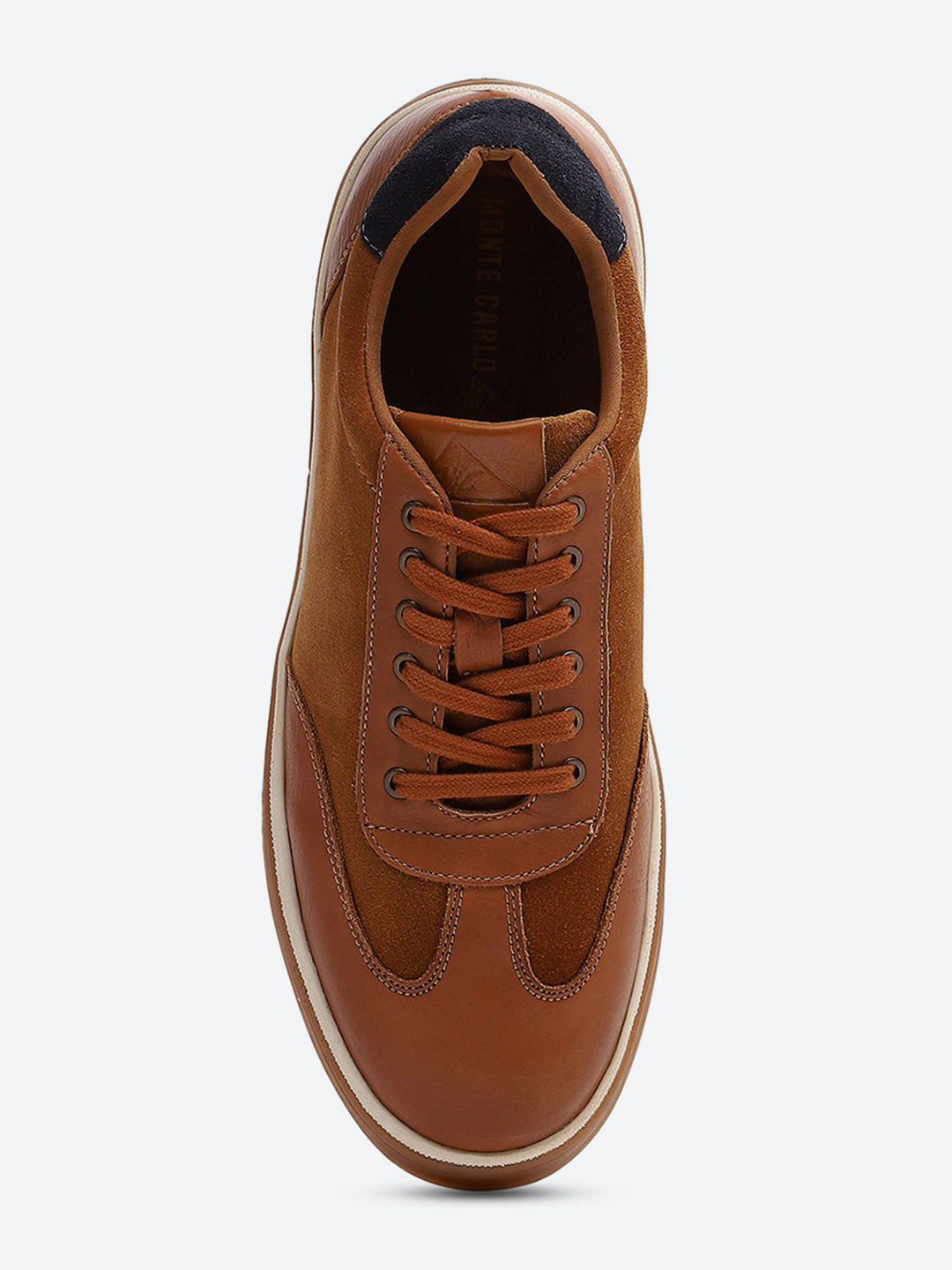 Men Tan Lace Up Genuine Leather Sneaker