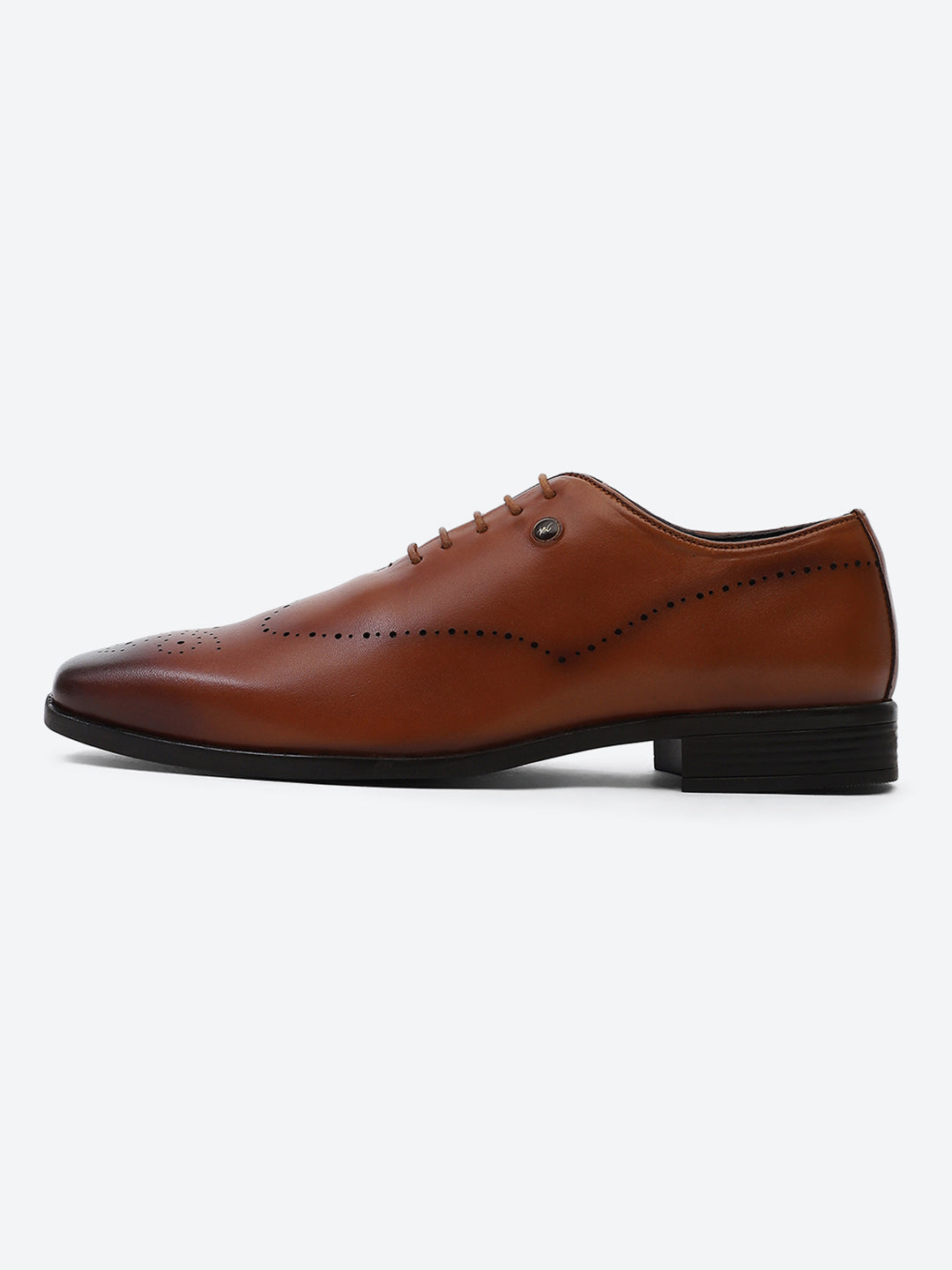Men Tan Lace Up Genuine Leather Formal Oxfords
