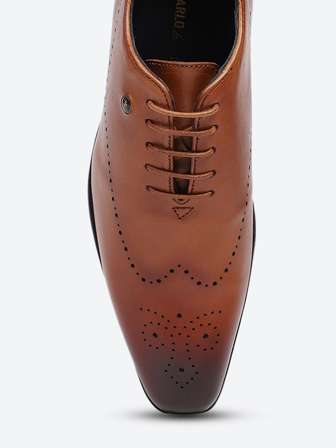 Men Tan Lace Up Genuine Leather Formal Oxfords
